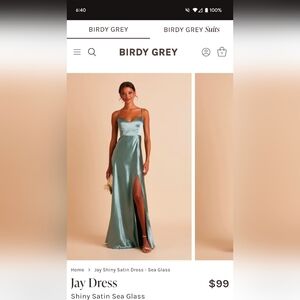 Elegant Satin Green Dress